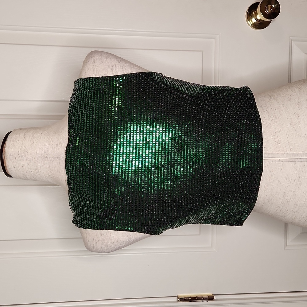 Sincerely Jules Sequin Green Crop Top Size S NWT - Picture 5 of 12
